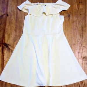 Pale Yellow Off-The-Shoulder Dress